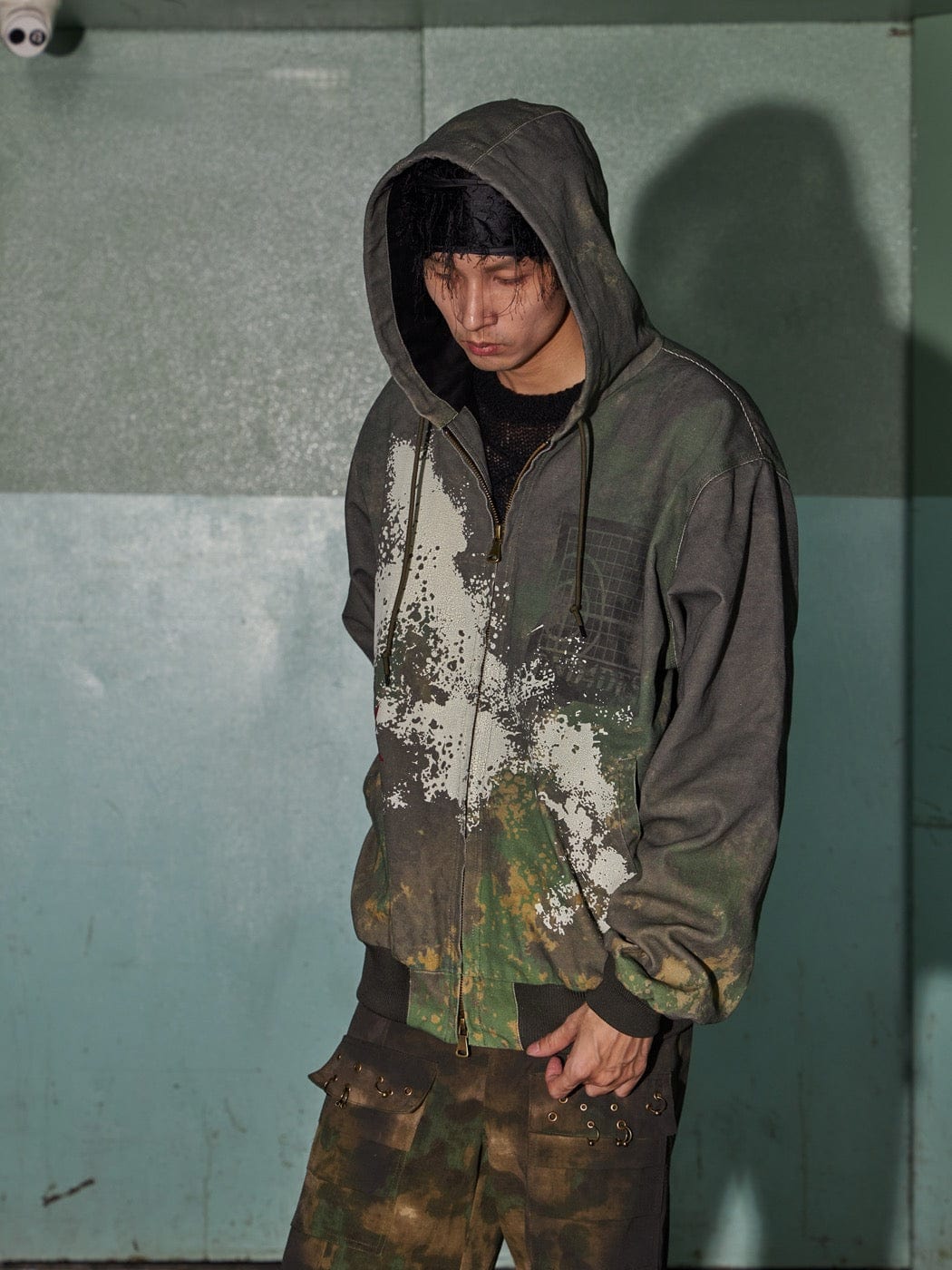 DND4DES Camouflage Graffiti Zip-Up Jacket