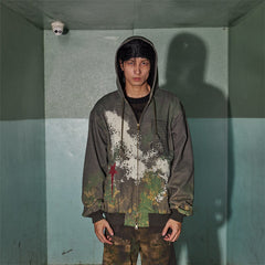 DND4DES Camouflage Graffiti Zip-Up Jacket