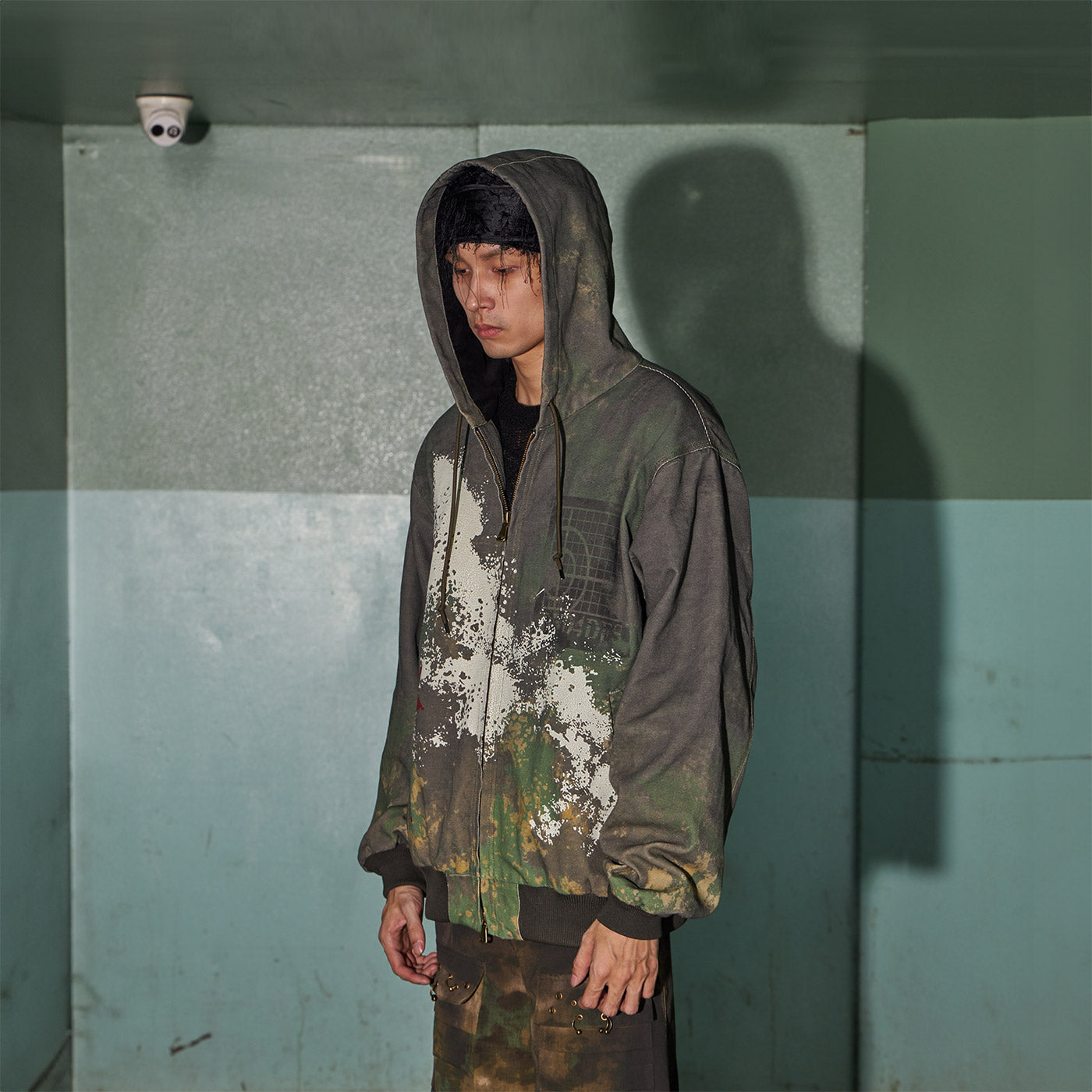 DND4DES Camouflage Graffiti Zip-Up Jacket