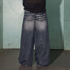 DND4DES Lighting Crease Washed Wide-Leg Jeans
