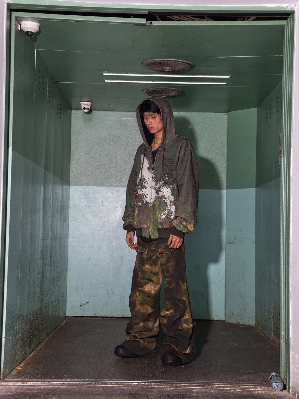 DND4DES Camouflage Graffiti Zip-Up Jacket
