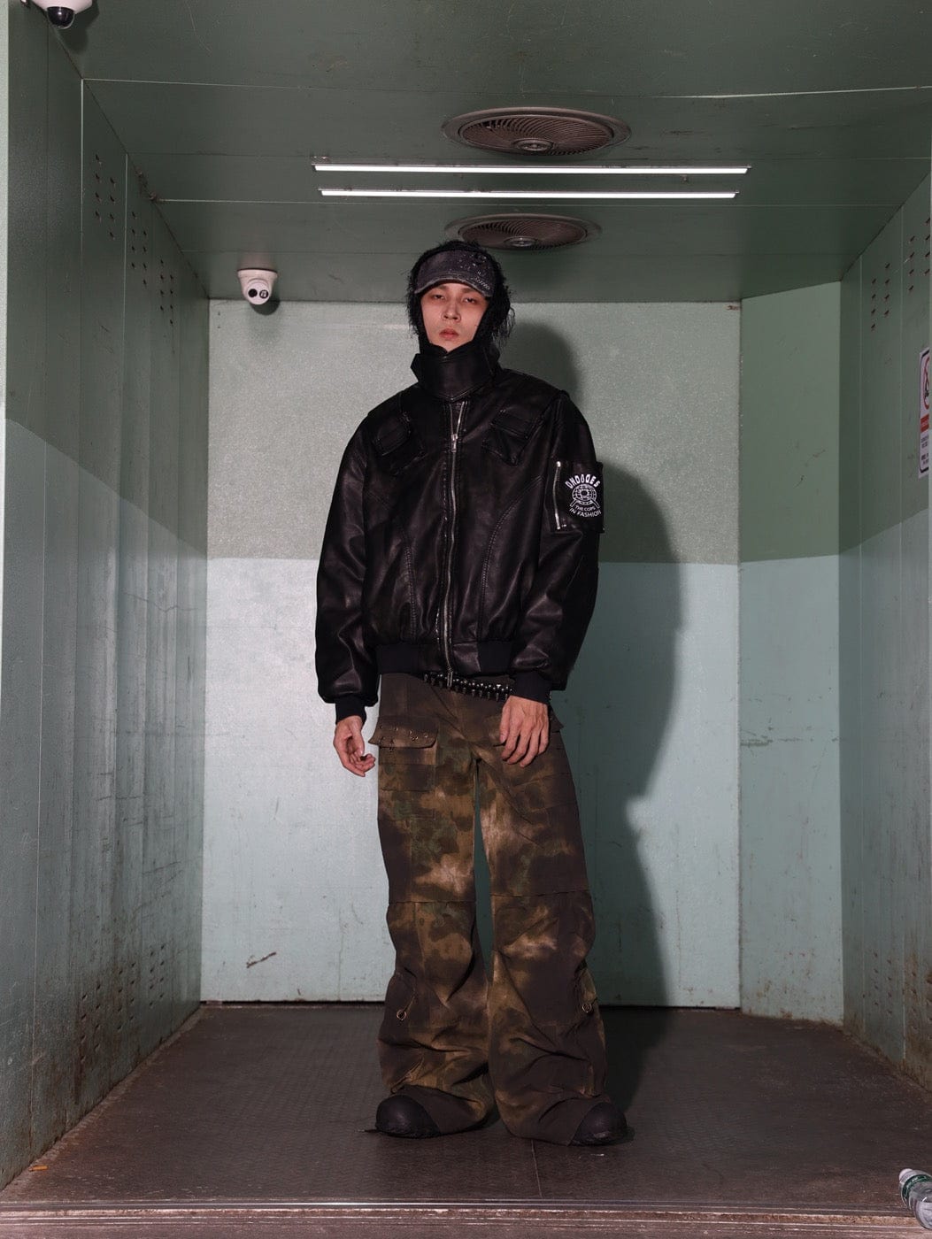 DND4DES Battle Field Faux Leather Bomber Jacket
