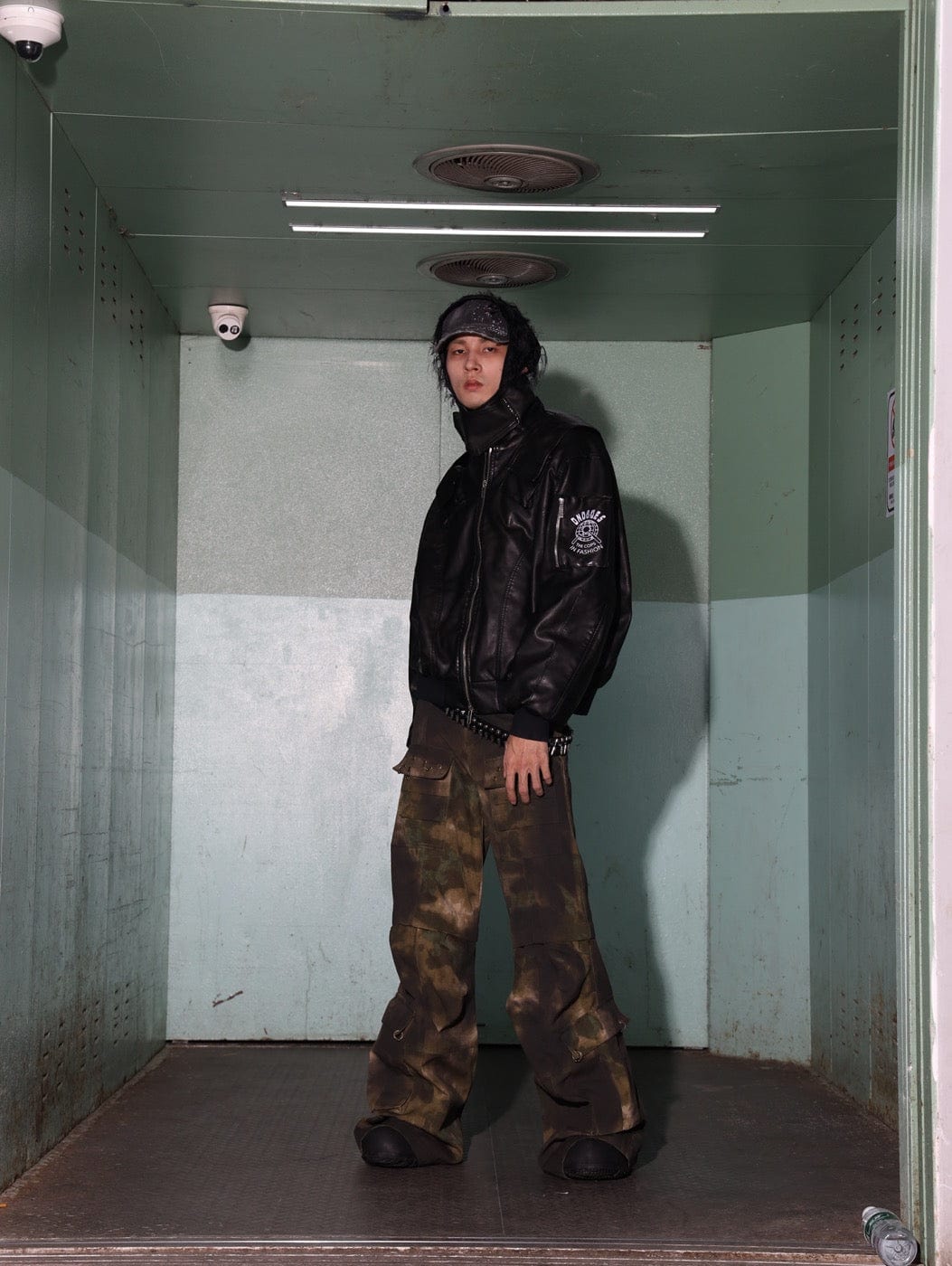 DND4DES Battle Field Faux Leather Bomber Jacket