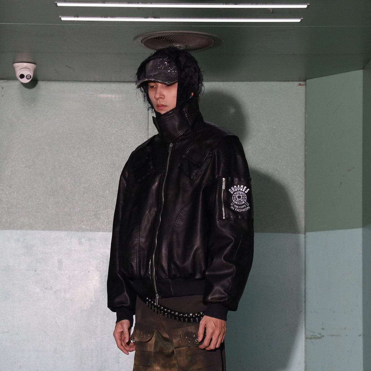 DND4DES Battle Field Faux Leather Bomber Jacket