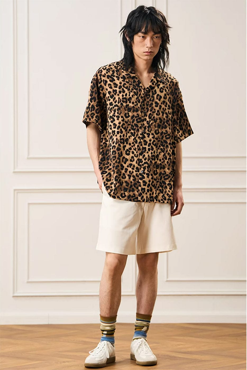 EPIC POETRY Leopard Cuban Half Shirt