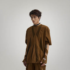 FLYERRER Deconstructed Spliced Strap Rivet T-Shirt