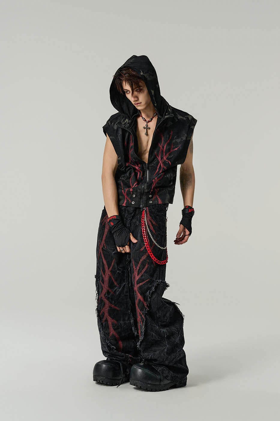 FLYERRER Blood Vessels Distressed Vest