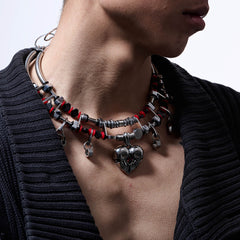 ILLUSORY Mechanical Heart Double-Strand Beaded Necklace