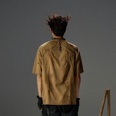 FLYERRER Distressed Deconstructed T-Shirt Sand