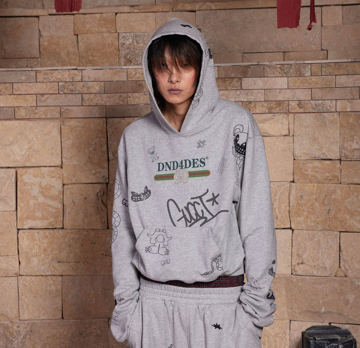 DND4DES Graffiti Bootleg Oversized Hoodie