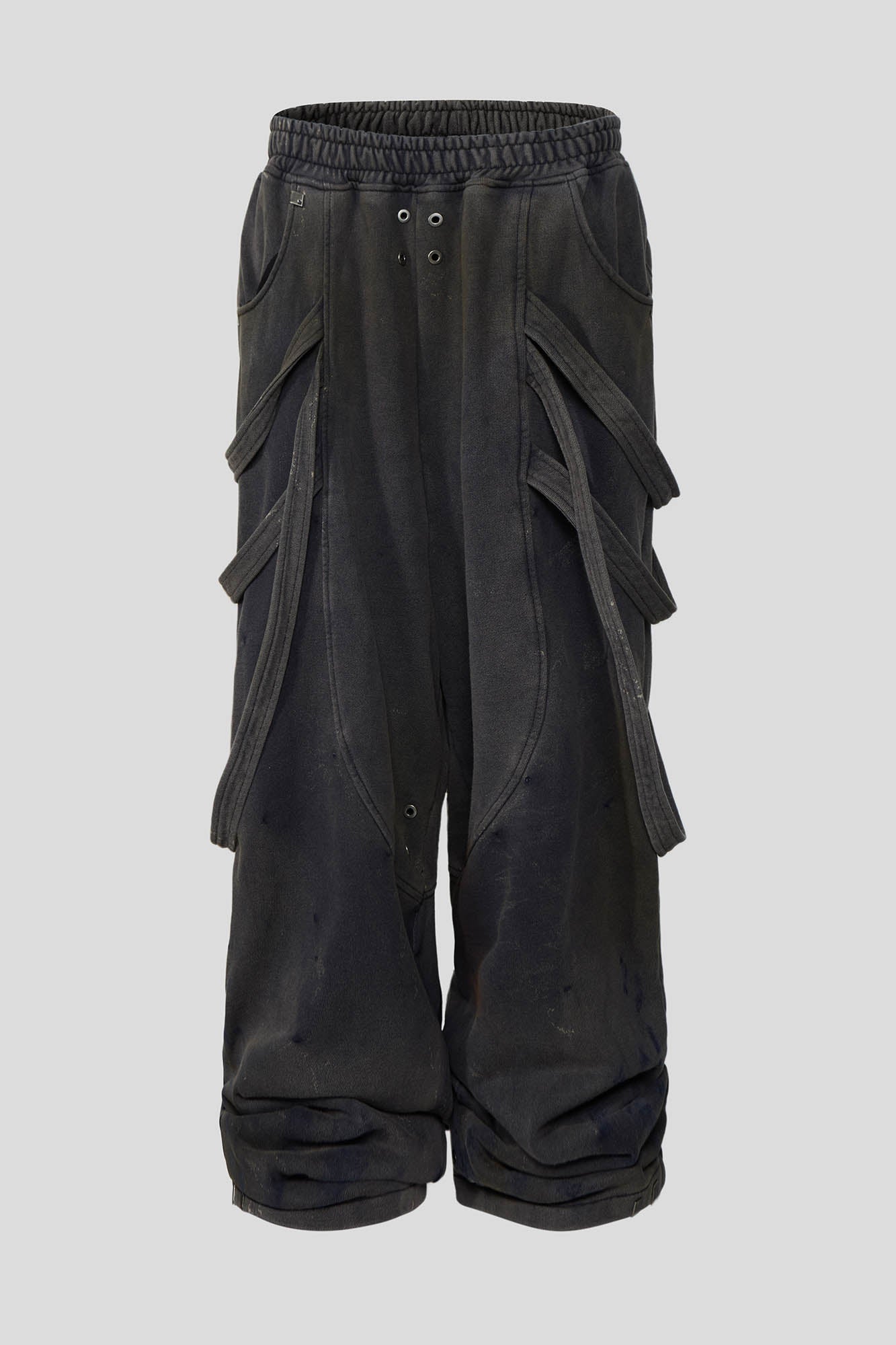 FLYERRER Spliced Multi-Strap Wide-Leg Sweatpants