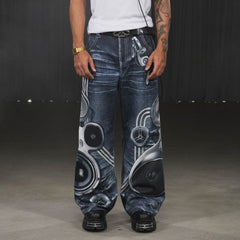 DND4DES Sound System Straight-Leg Pants Blue
