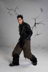 FLYERRER Mutation Asymmetrical High-Collar Faux Leather Jacket