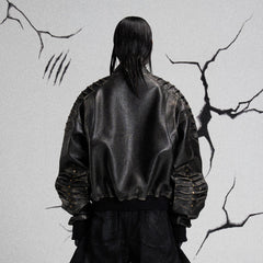 FLYERRER Mutation Exoskeleton Deconstructed Faux Leather Jacket