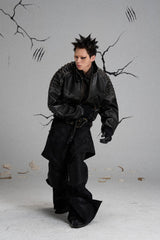 FLYERRER Mutation Exoskeleton Deconstructed Faux Leather Jacket