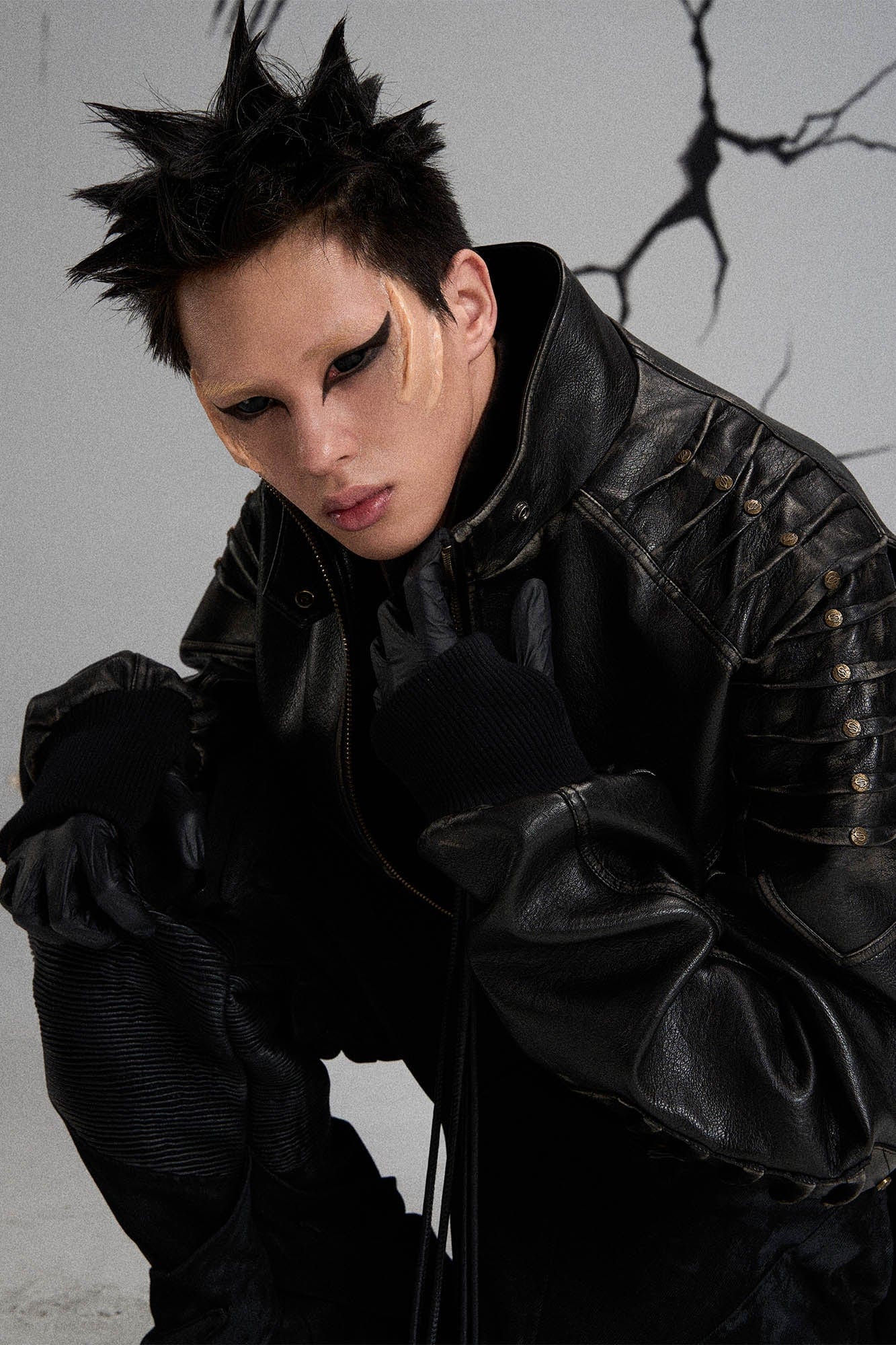 FLYERRER Mutation Exoskeleton Deconstructed Faux Leather Jacket