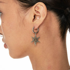 SCHWARZGOLD Distressed Hexagram Swirl Earrings
