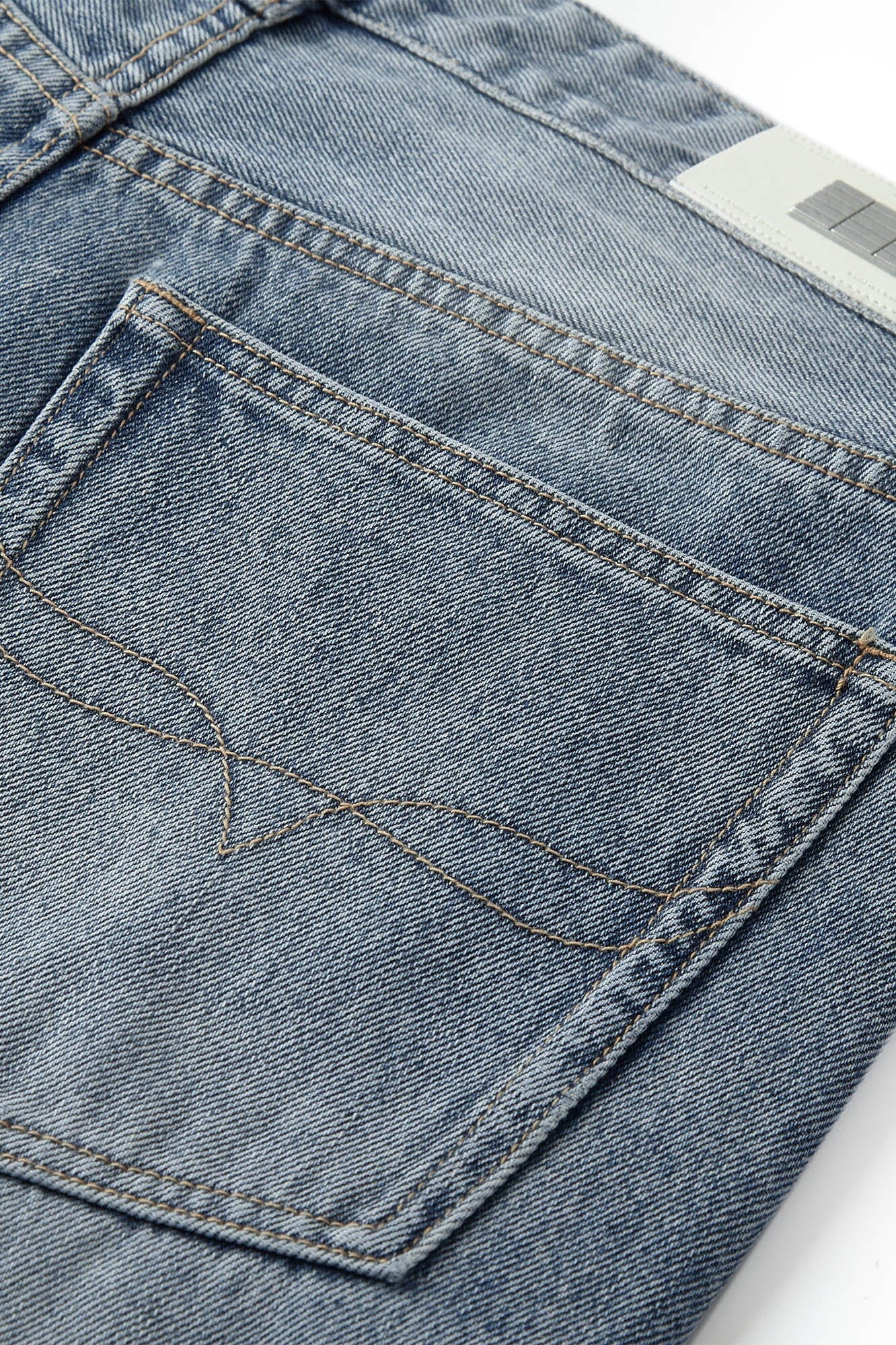 BONELESS Patched Distressed Straight-Leg Jeans
