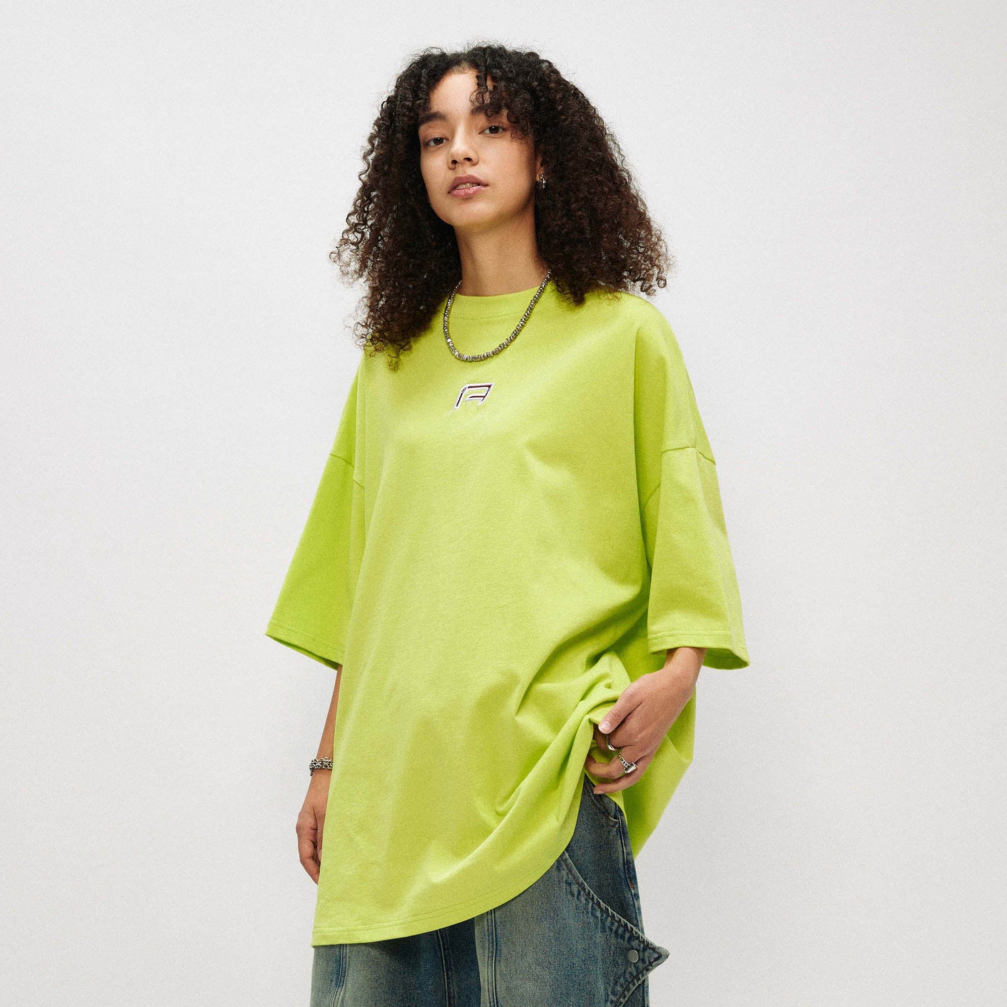 OVDY Wing Embroidered Patch Oversized T-Shirt
