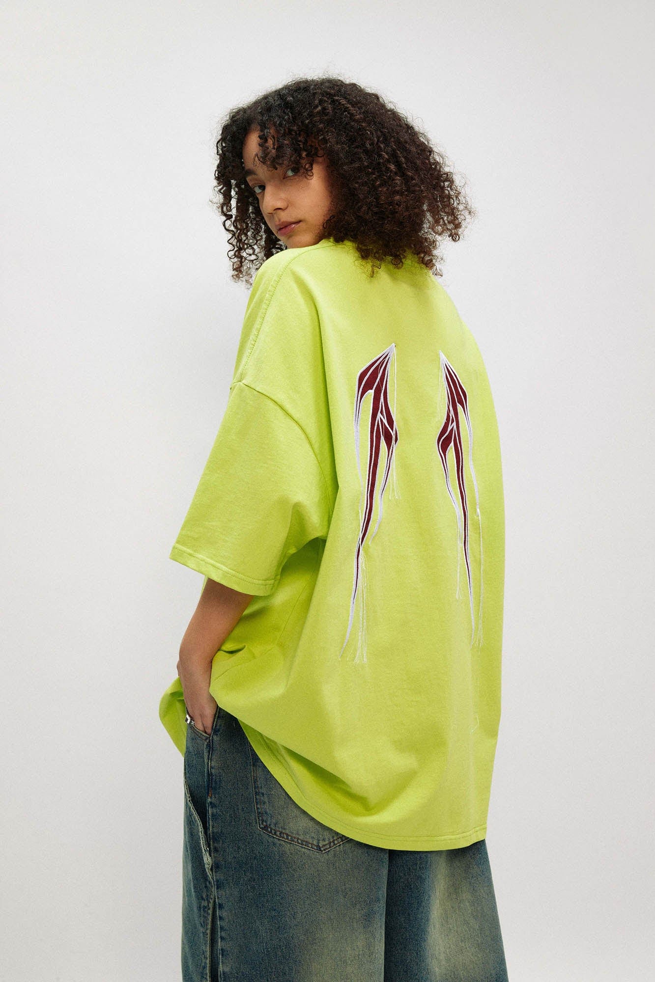 OVDY Wing Embroidered Patch Oversized T-Shirt