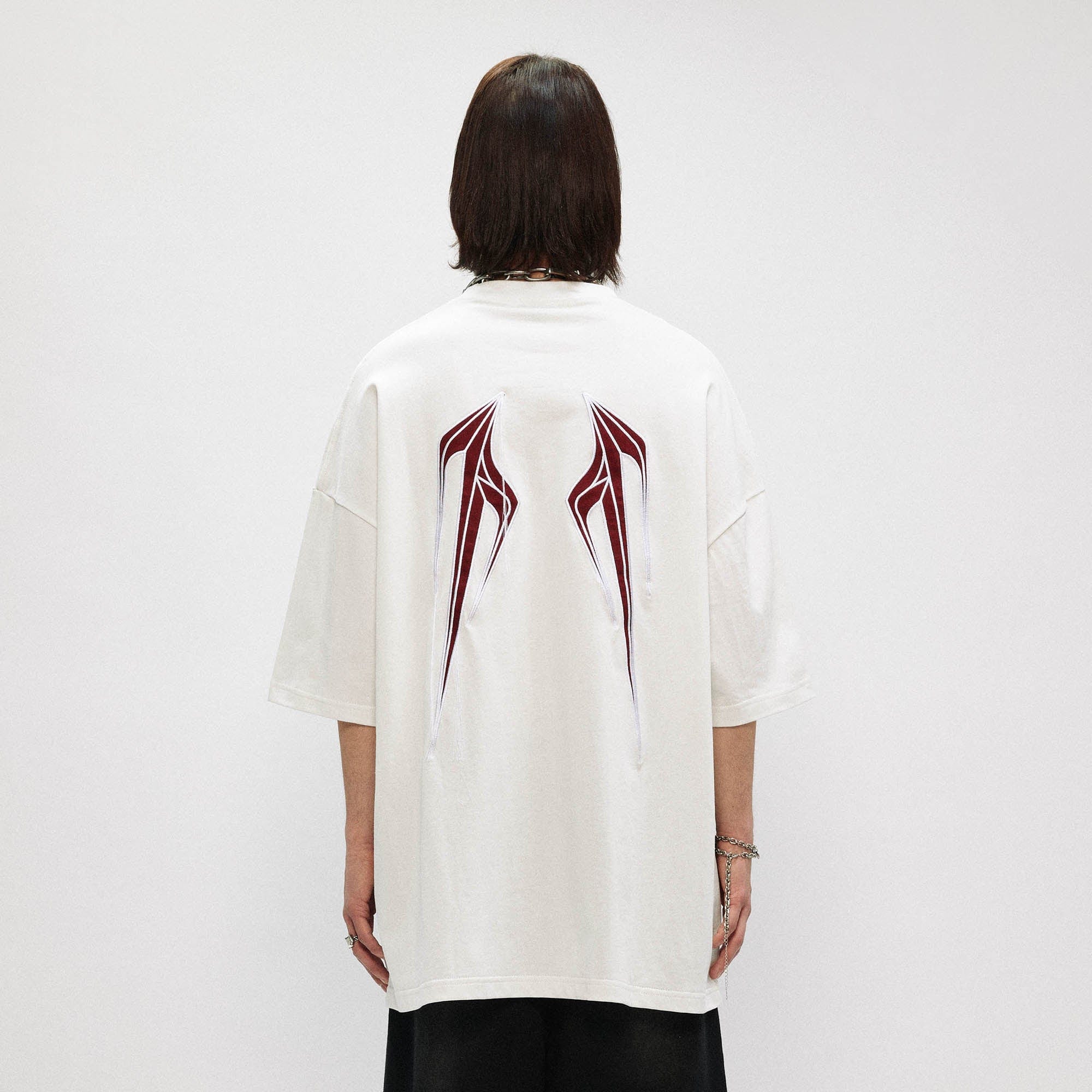 OVDY Wing Embroidered Patch Oversized T-Shirt