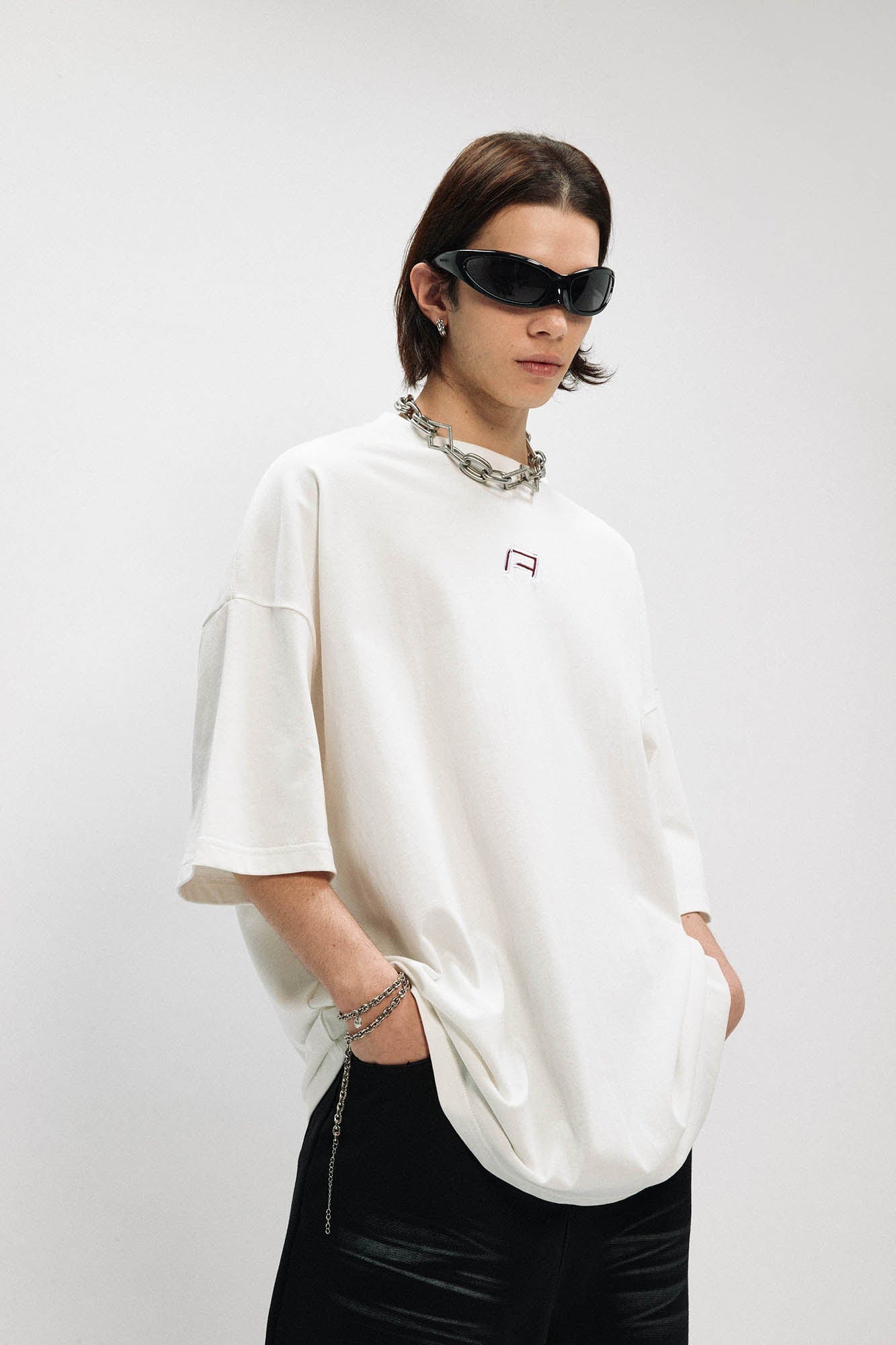 OVDY Wing Embroidered Patch Oversized T-Shirt
