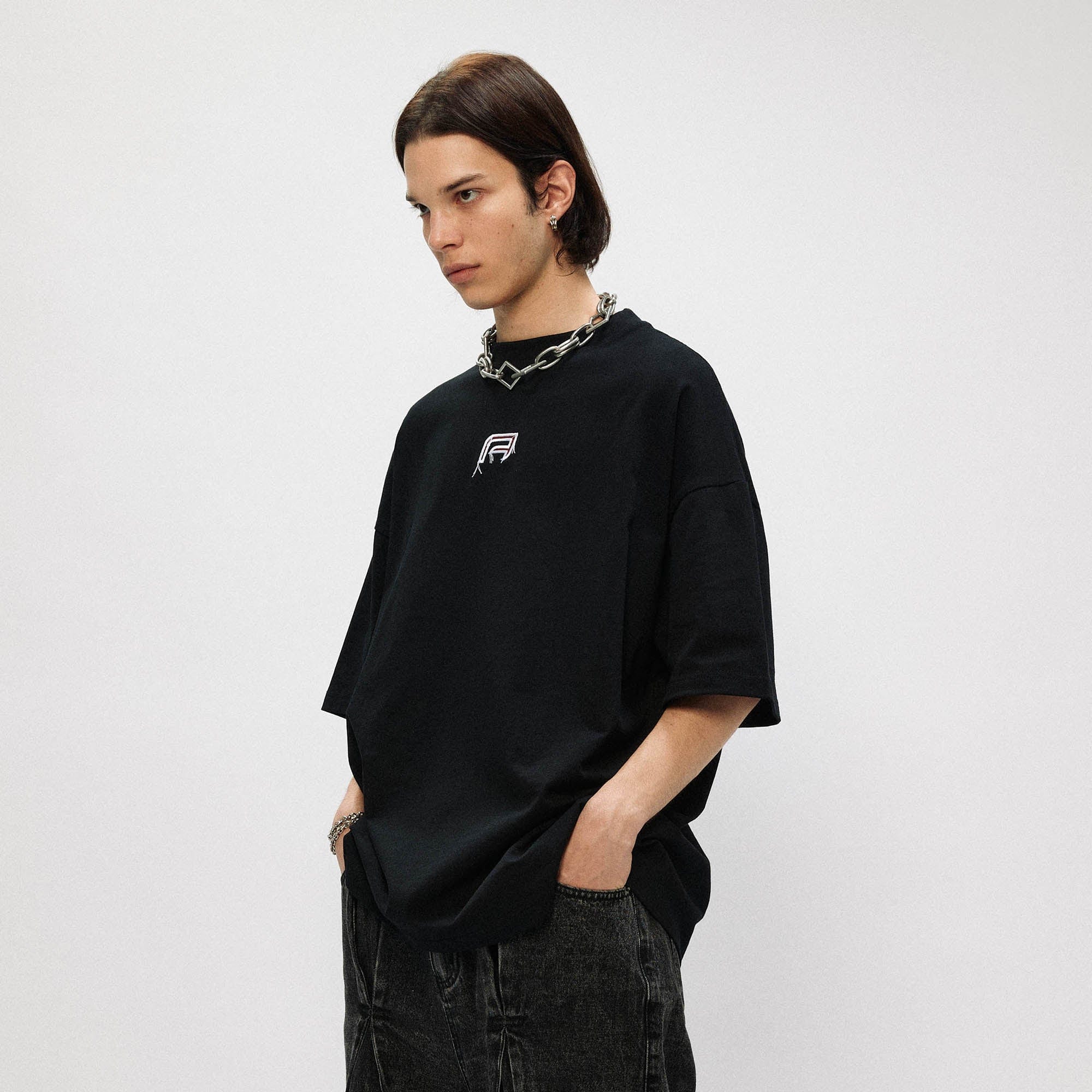 OVDY Wing Embroidered Patch Oversized T-Shirt