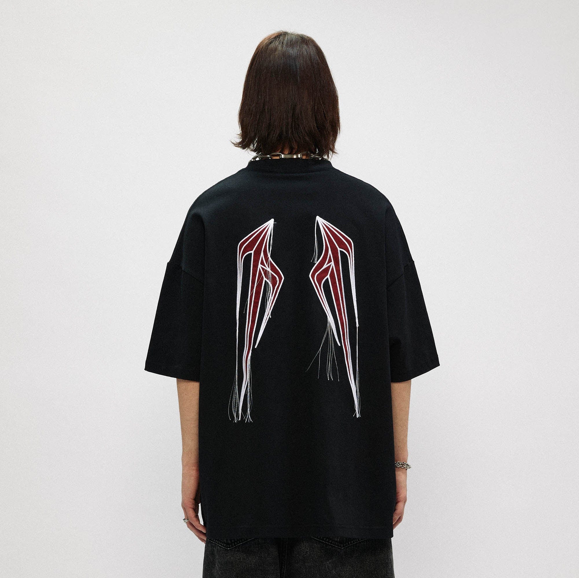 OVDY Wing Embroidered Patch Oversized T-Shirt