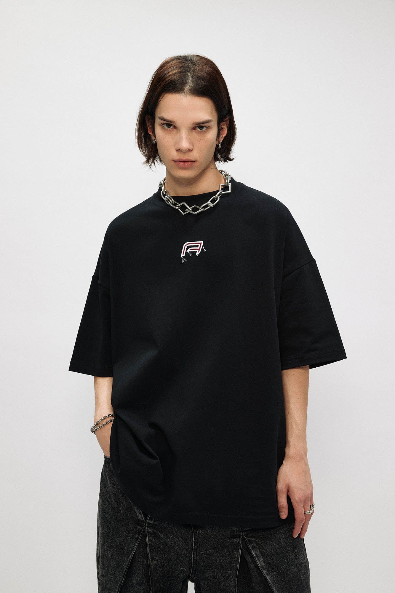 OVDY Wing Embroidered Patch Oversized T-Shirt