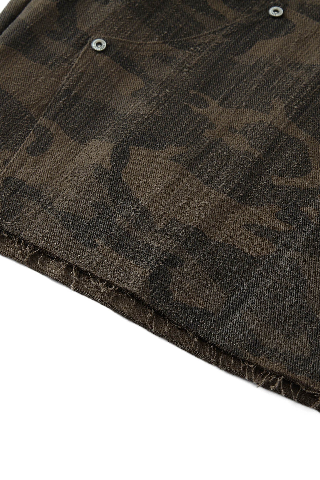BONELESS Frayed Double-Knee Camo Cargo Shorts