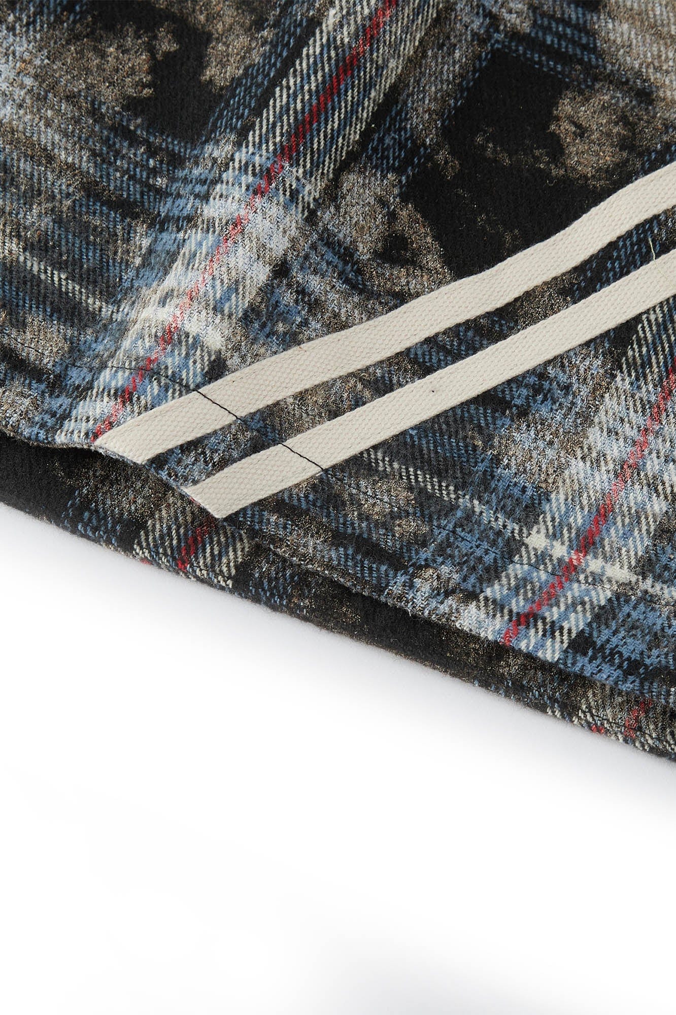 BONELESS Plaid Distressed Drawstring Shorts