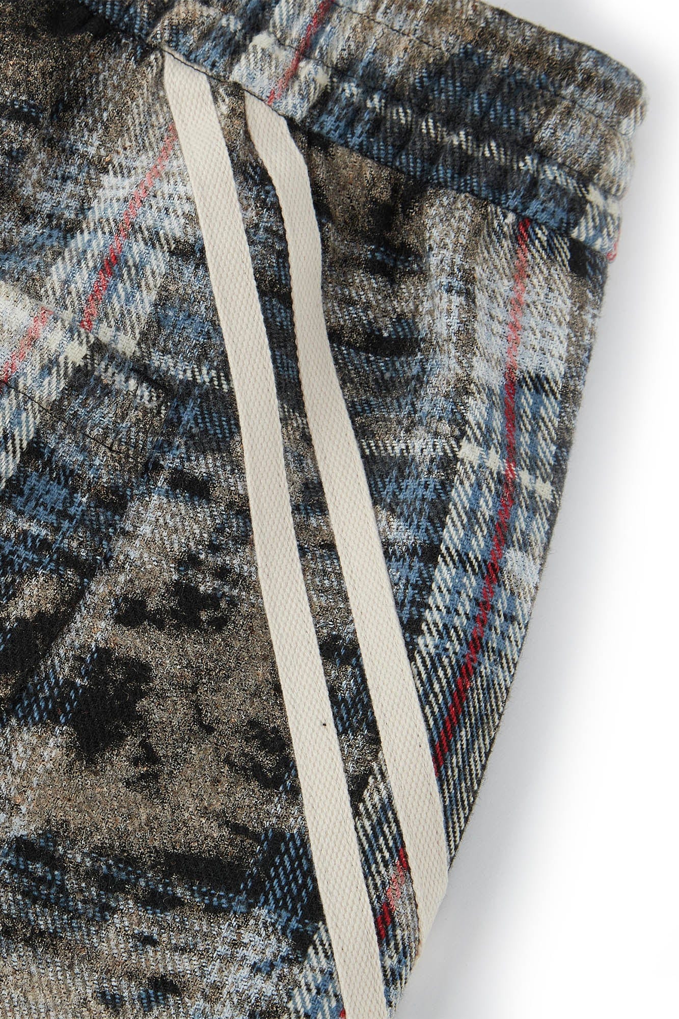 BONELESS Plaid Distressed Drawstring Shorts