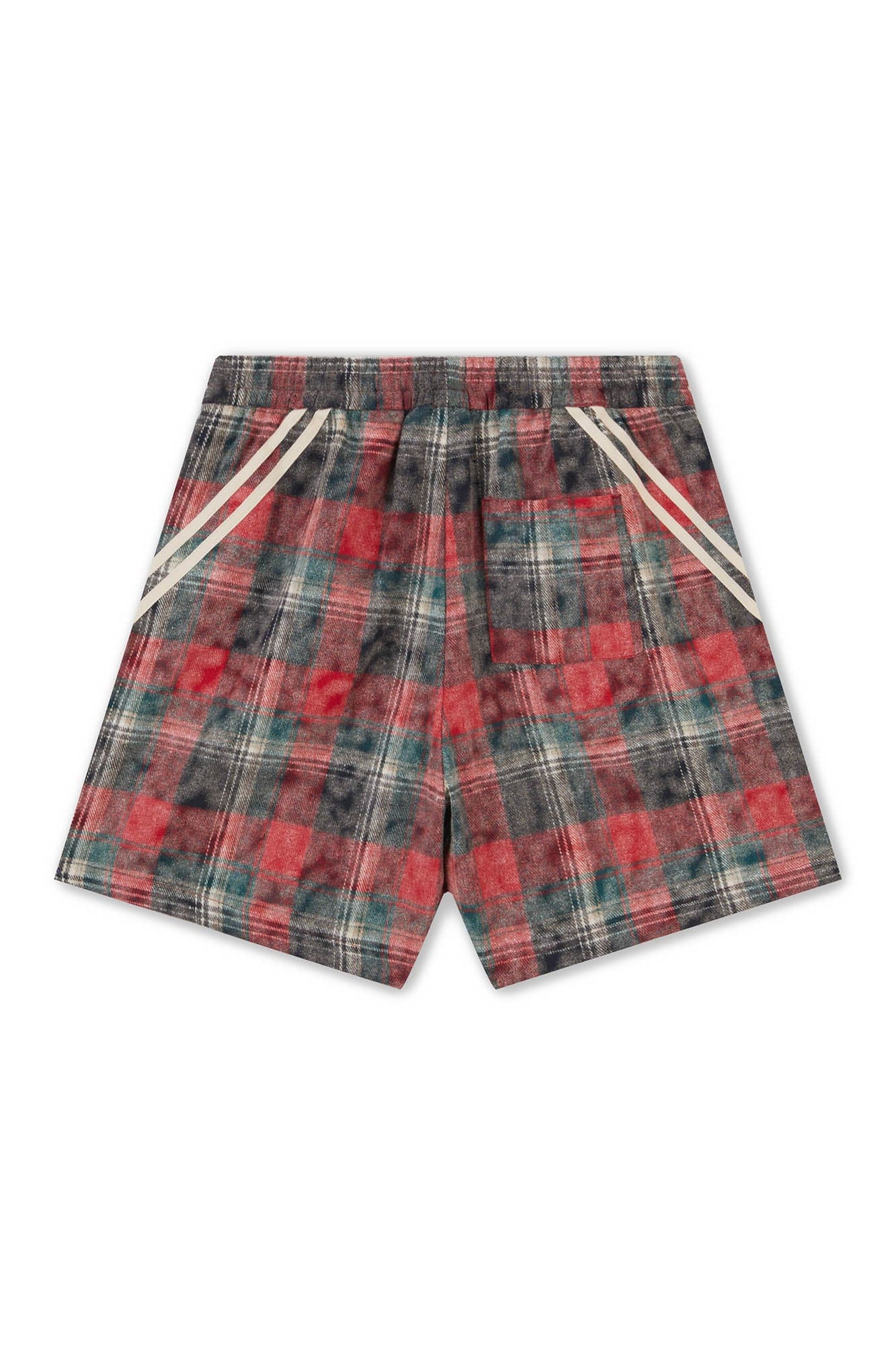 BONELESS Plaid Distressed Drawstring Shorts