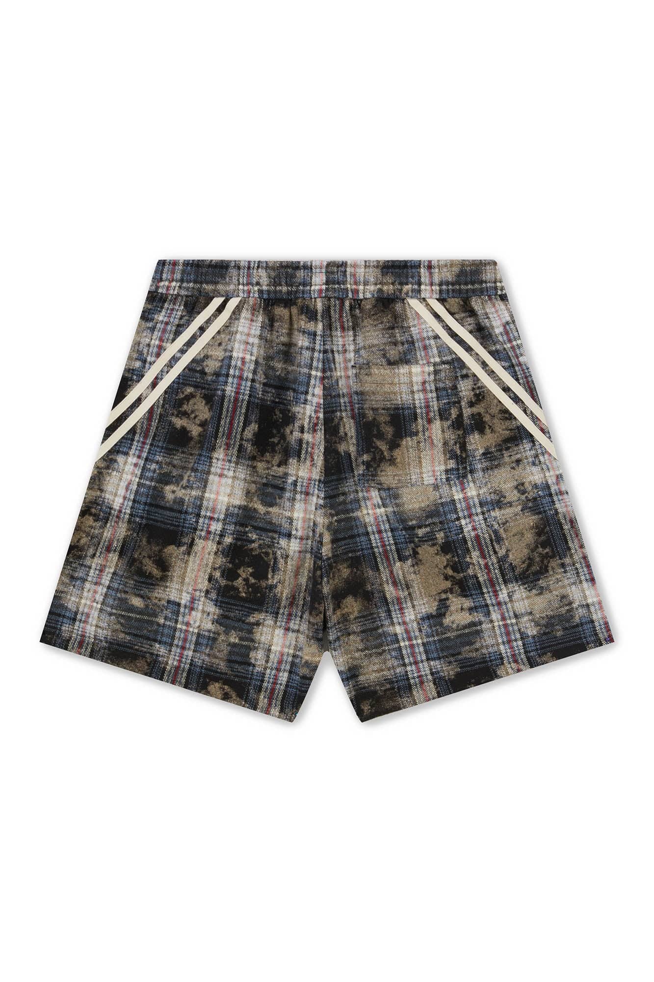 BONELESS Plaid Distressed Drawstring Shorts
