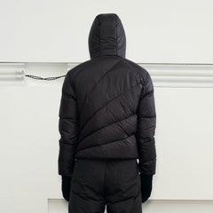 KREATE Asymmetrical Quilted Hooded Down Jacket