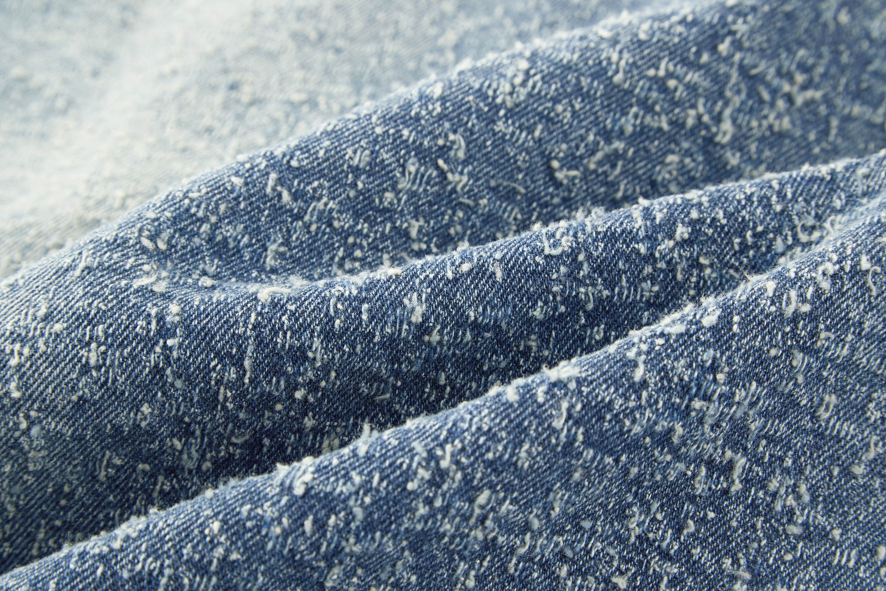 BONELESS Washed Frayed Edge Denim Jacket