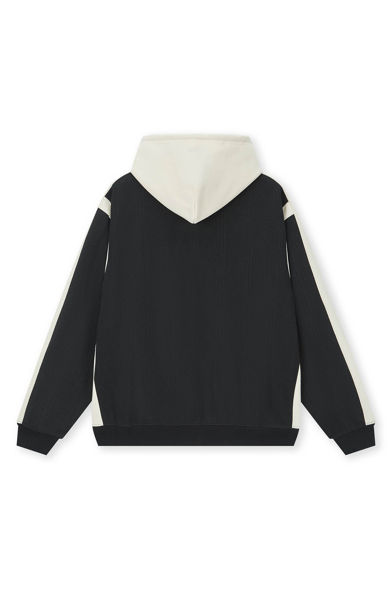 BONELESS Jacquard Contrast Paneled Hooded Jacket