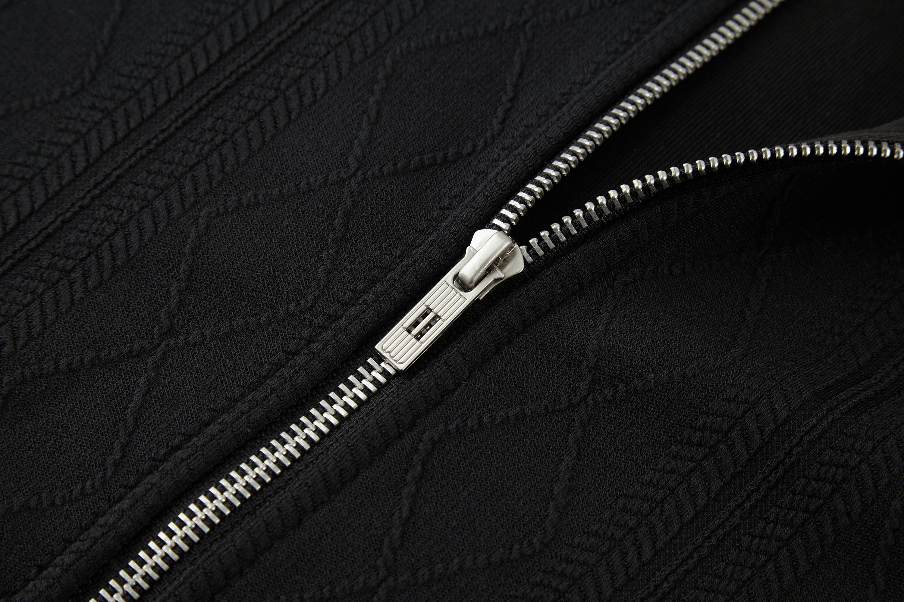 BONELESS Jacquard Contrast Paneled Hooded Jacket