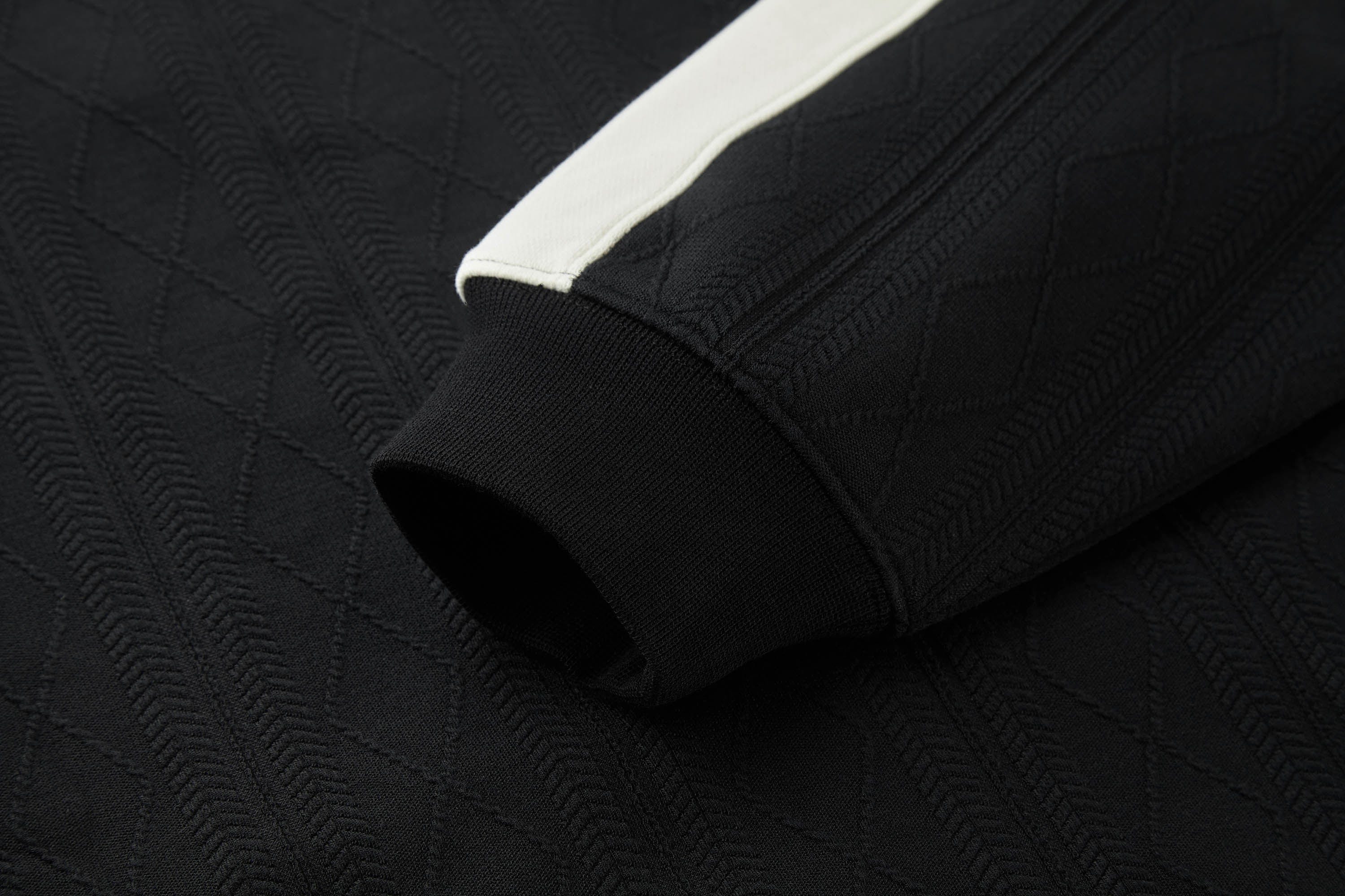BONELESS Jacquard Contrast Paneled Hooded Jacket