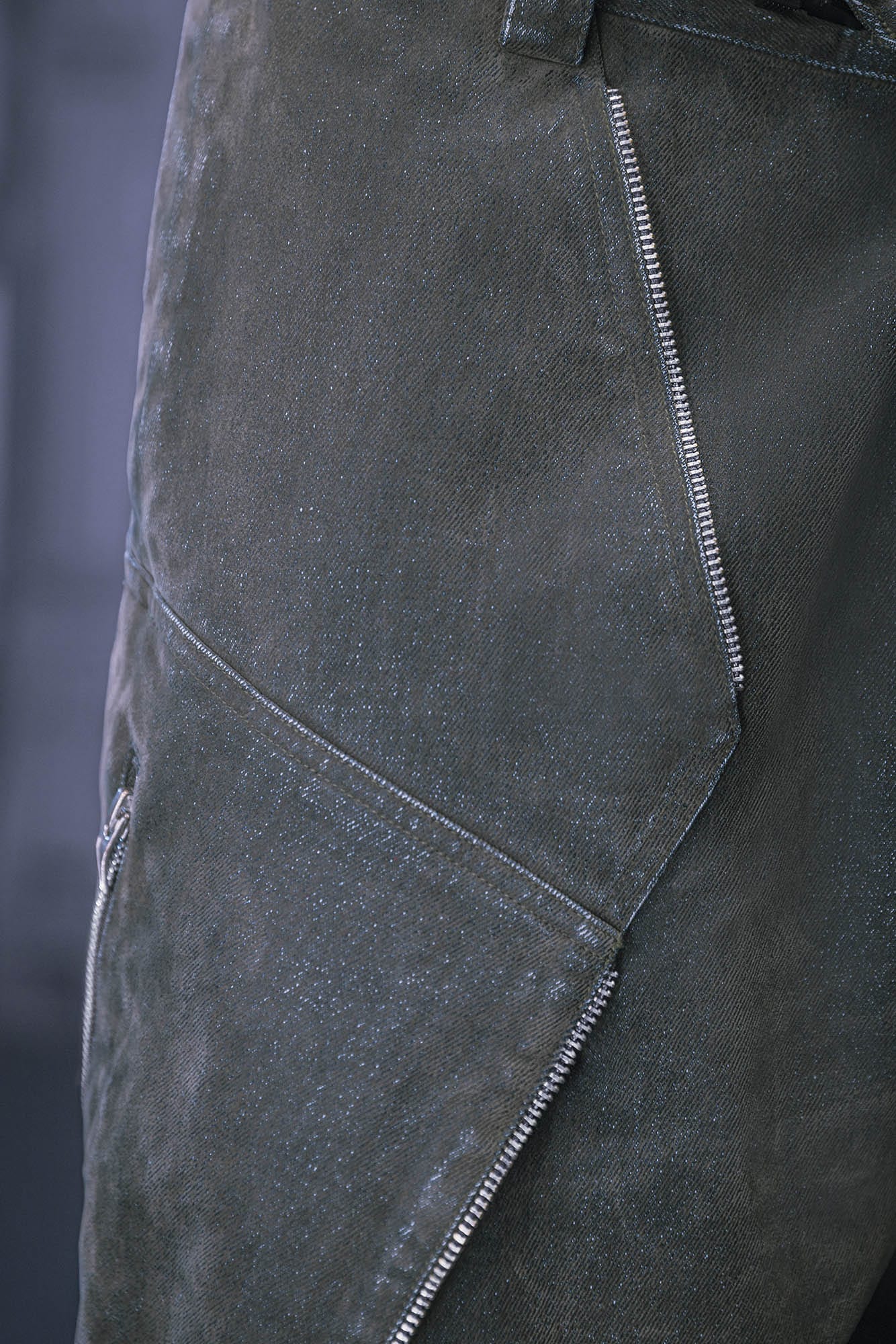 XIPHEVIL Layered Paneled Robotic Wide-Leg Pants