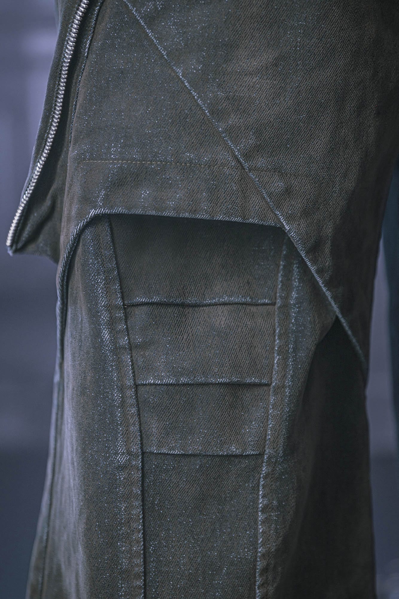 XIPHEVIL Layered Paneled Robotic Wide-Leg Pants