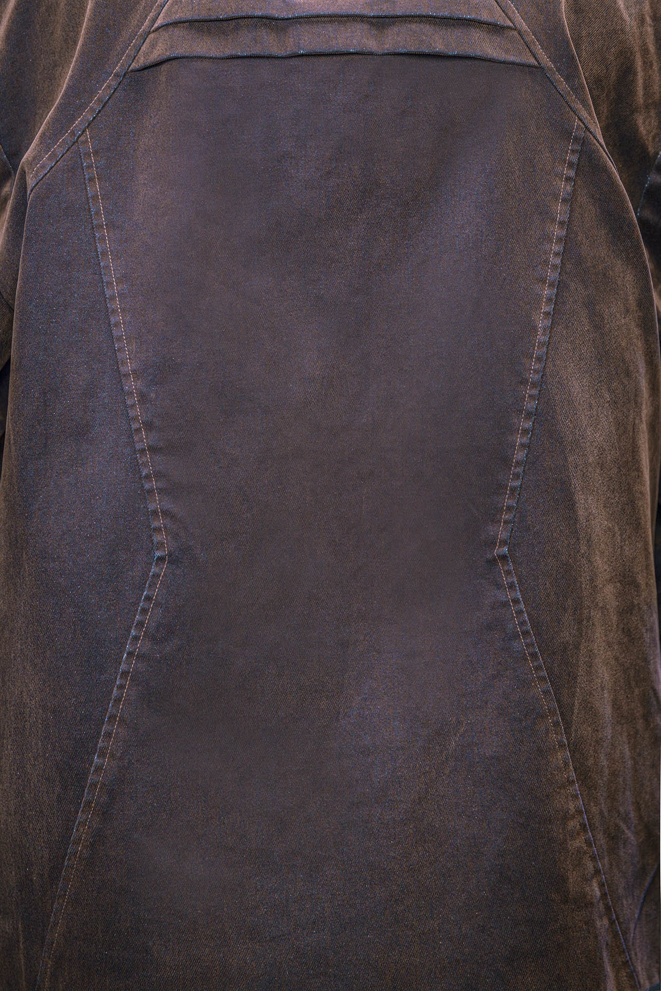 XIPHEVIL Mech Deconstructed Washed Denim Jacket Brown