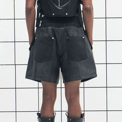 455EMBLE Layered Boxing PU Shorts