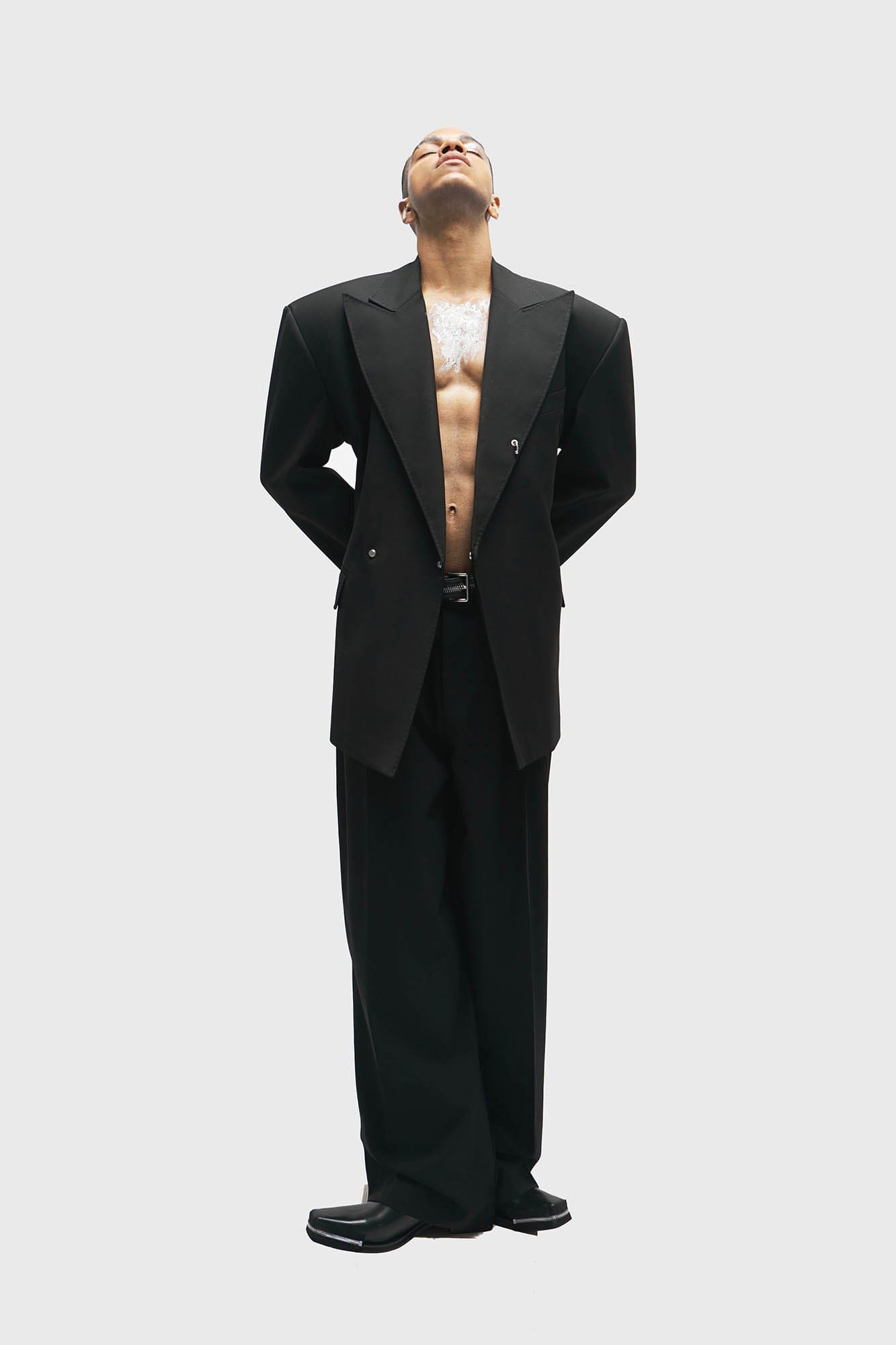 455EMBLE Wool-Blend Pleated Straight-Leg Oversized Trousers