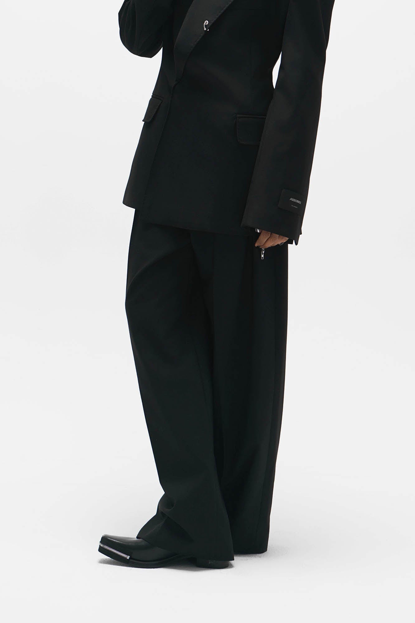 455EMBLE Wool-Blend Pleated Straight-Leg Oversized Trousers