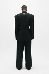 455EMBLE Wool-Blend Pleated Straight-Leg Oversized Trousers