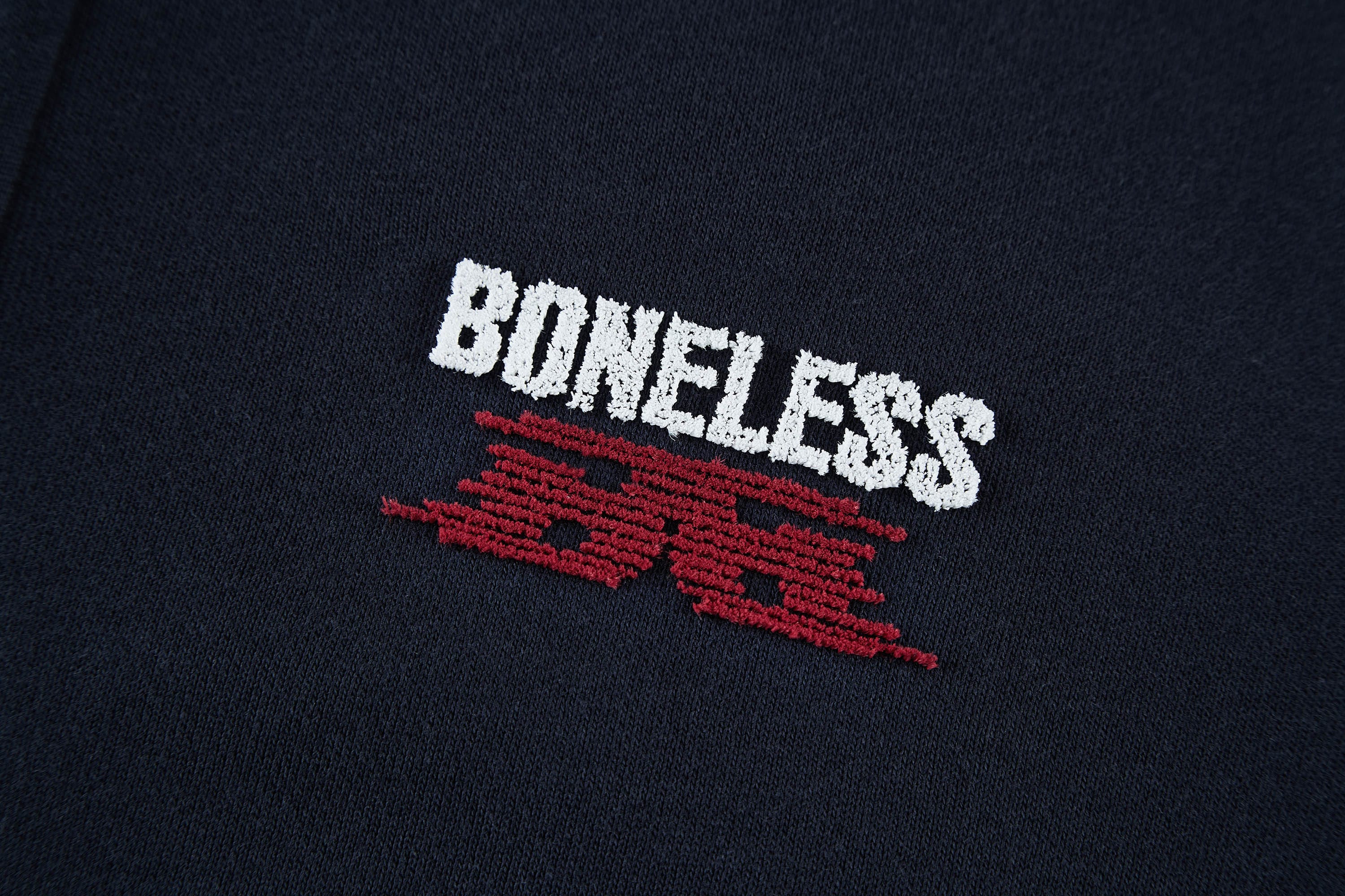 BONELESS Embroidered Cropped Hooded Jacket