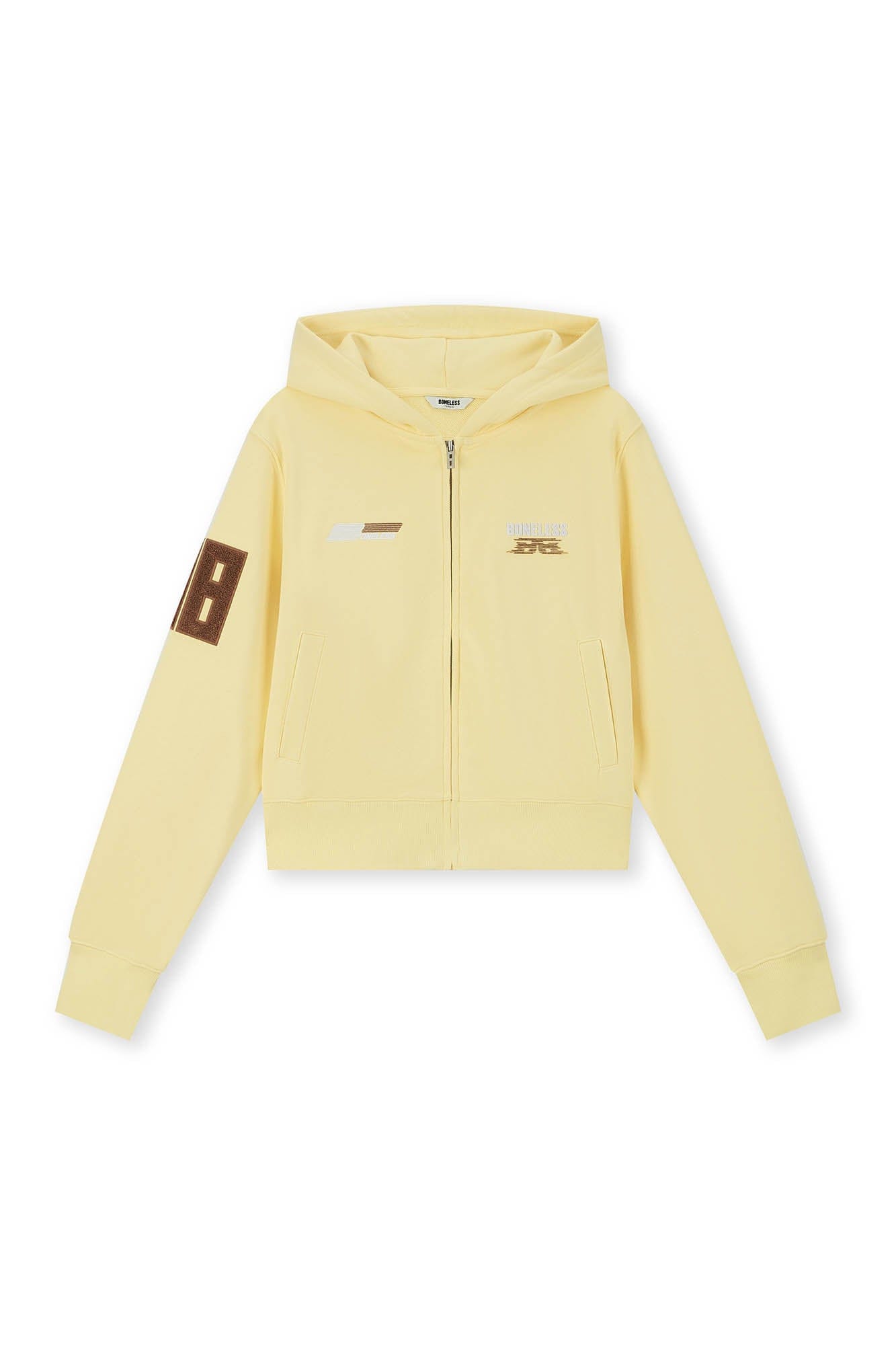 BONELESS Embroidered Cropped Hooded Jacket