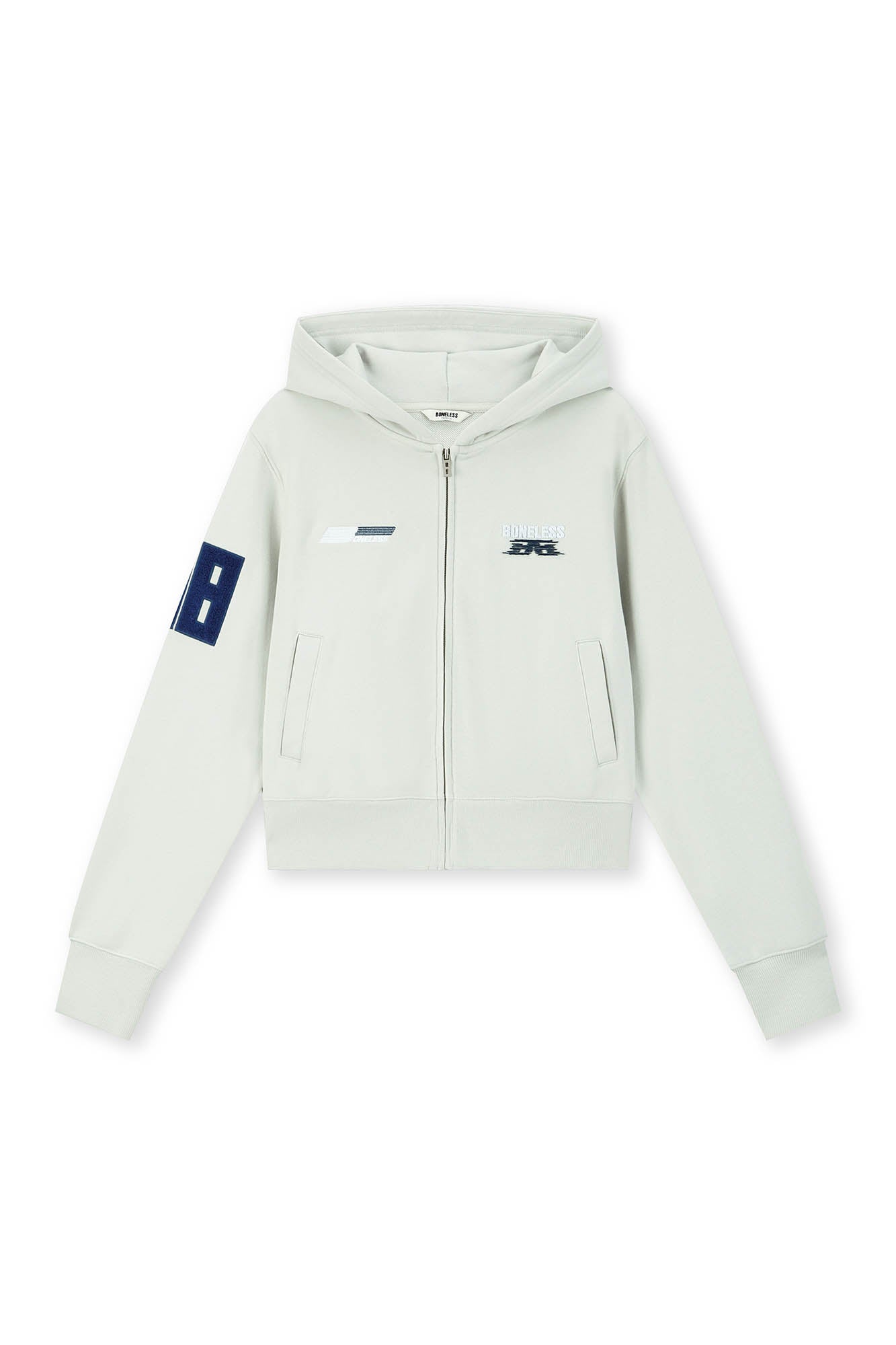 BONELESS Embroidered Cropped Hooded Jacket