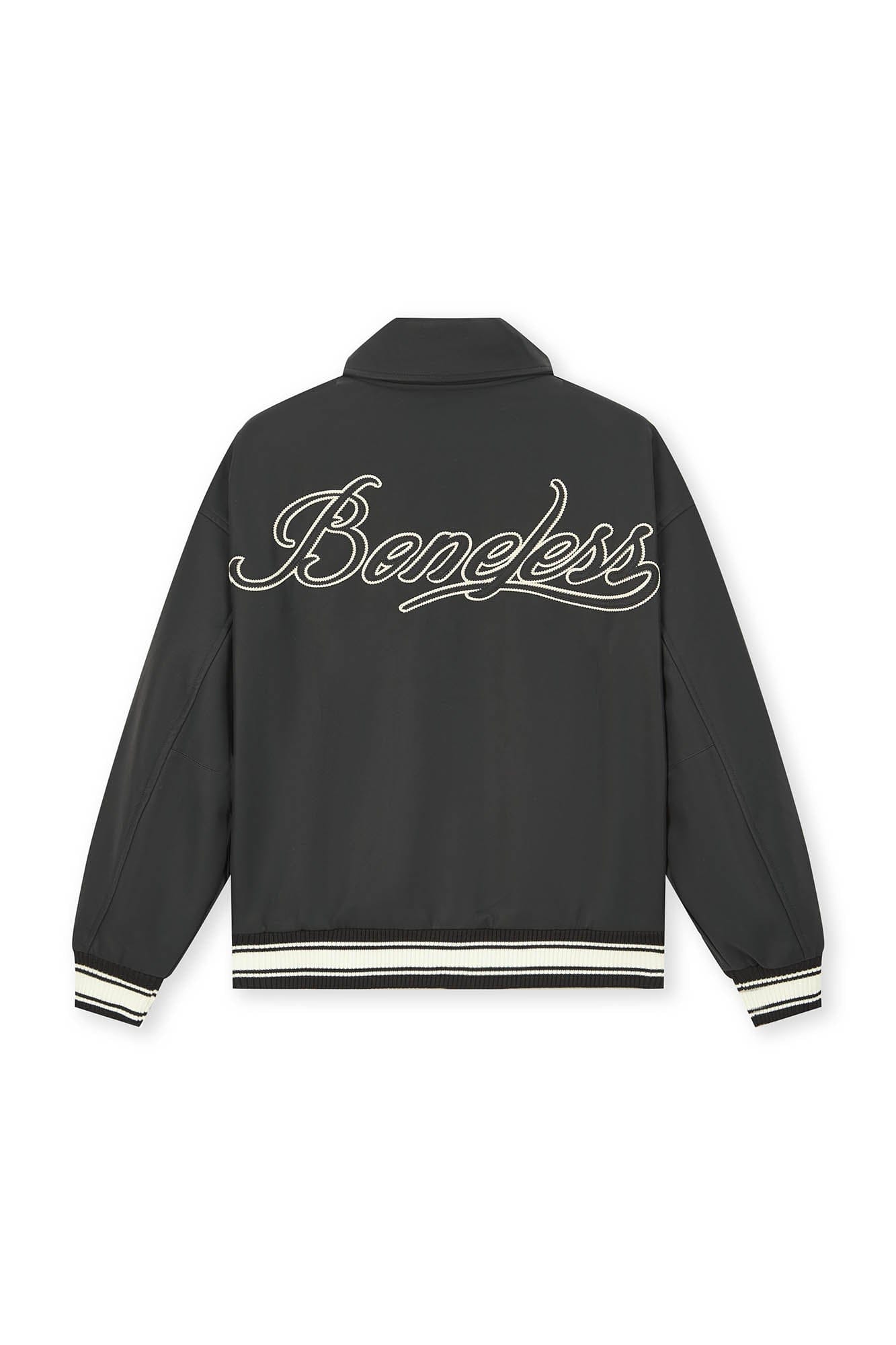 BONELESS Embroidered Logo PU Varsity Jacket